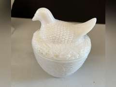 Milk Glass containers. 2 are Avon.