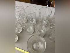 13 Drinking glasses, 2 different patterns.