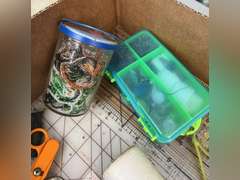 Pattern board, Tapestries and sewing supplies.