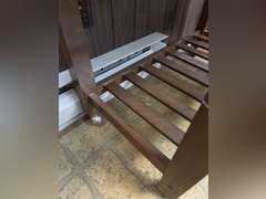 Rolling table, 20 1/2 inches tall by 31 1/2 inches wide by 15 1/4 inches deep