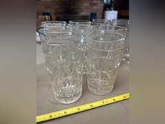 13 Drinking glasses, 2 different patterns.