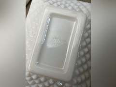 Napco pedestal milk glass dish, footed milk glass and other pieces. See photos.