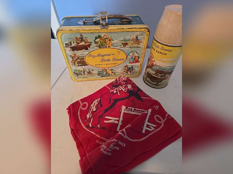Roy Rogers and Dale Evans Double R Bar Ranch metal lunch box, matching ...