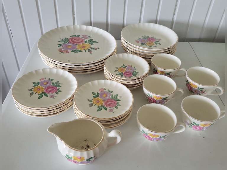 W S George Boler China - 4 Piece Place Settings, Serving Platter - Plus ...