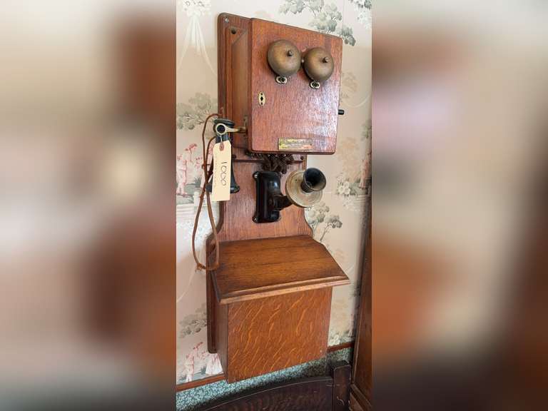 Elliot telephone and electric company wall crank phone.