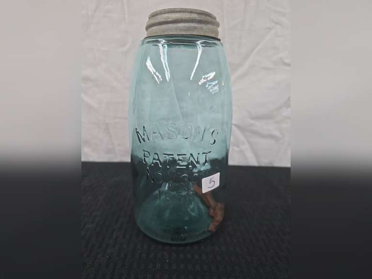 1858 Blue Half Gallon Mason Jar with Zinc Lid