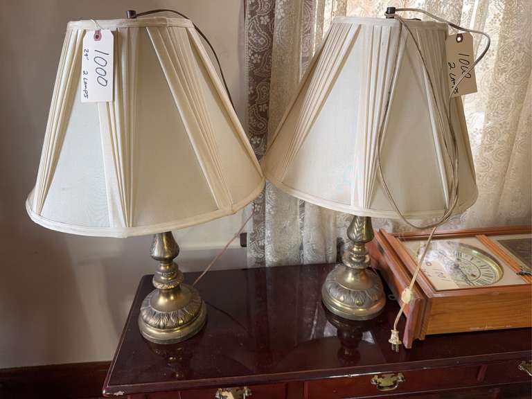 Pair of table lamps. 29 inches tall each