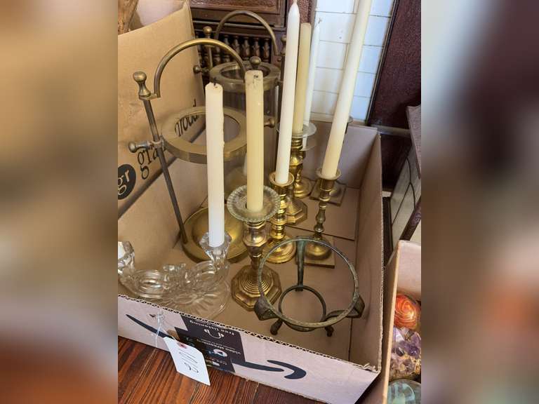 Brass and metal candle holders
