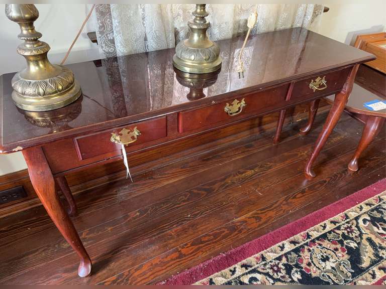 Sofa table with one drawer - 26” x 48” x 16”, does not include lamps