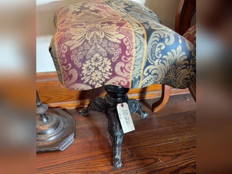 Cast iron leg stool. Does not swivel - 20”