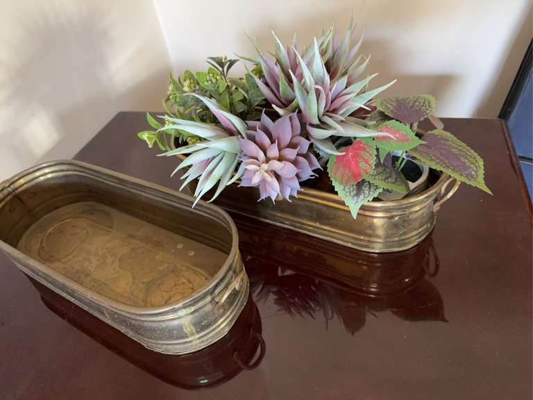 Brass or brass like plant holders