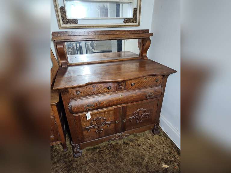 Old buffet with mirror - approximately 50 inches tall 24 inches deep ...