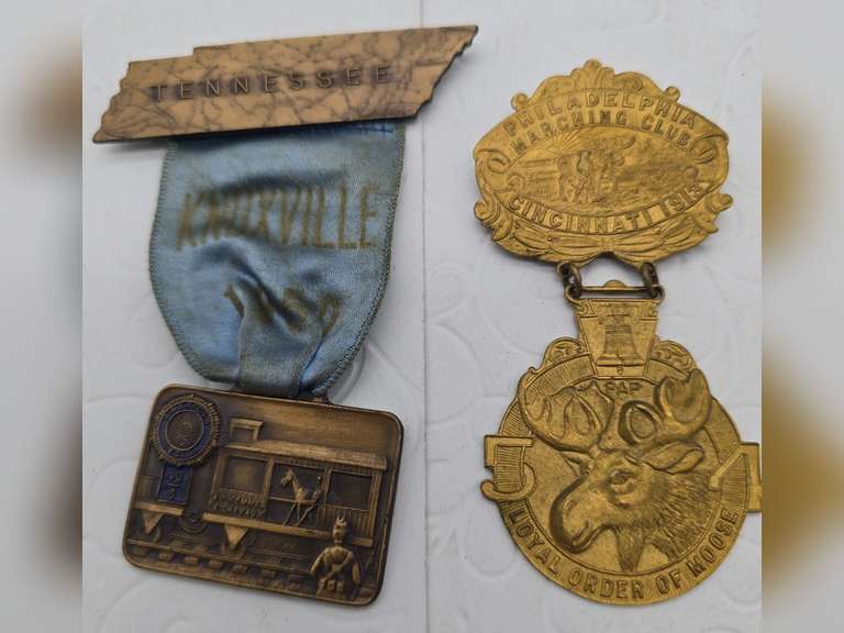 1913 Loyal Order of Moose Badge Cincinnati, OH and 1950 American