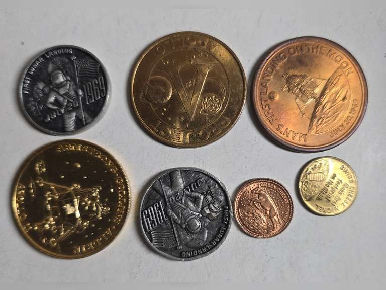 7 United States - Apollo, Man on the Moon & Astronaut Tokens & Medals ...