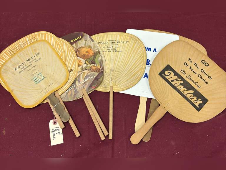 9 Misc advertising hand fans - Northern Kentucky Auction, LLC