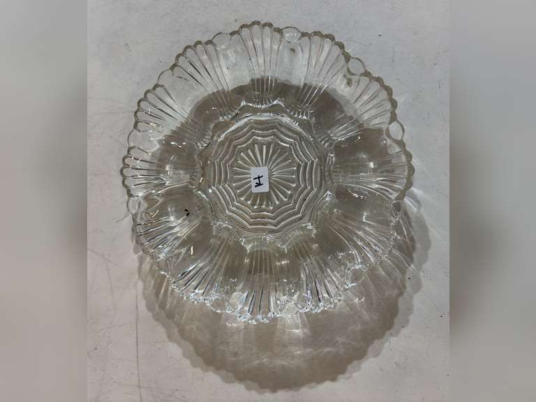 Anchor Hocking clear wave deviled egg plate