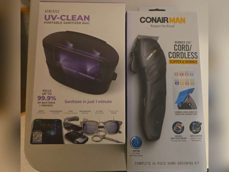 Homedics Portable Sanitizer bag, Conair Clippers/Trimmers- no shipping.