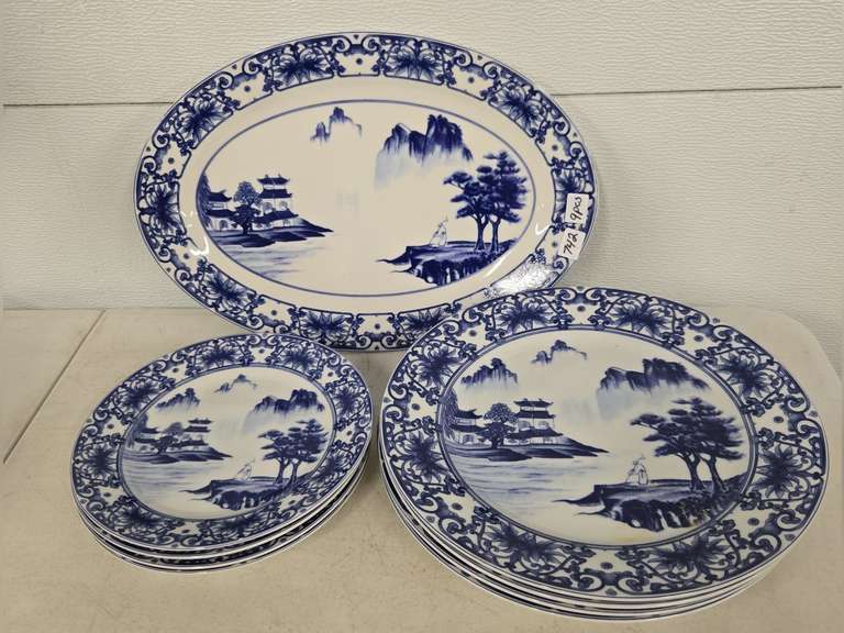 9 Pieces Canton Blue dishes