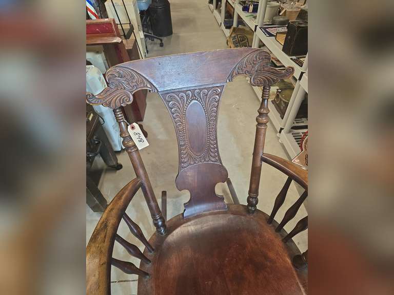 Antique pressed wood rocking chair