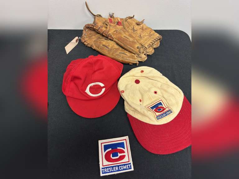 Cincinnati Reds Kids Hat, Tresler Comet Kids Hat and Baseball Glove