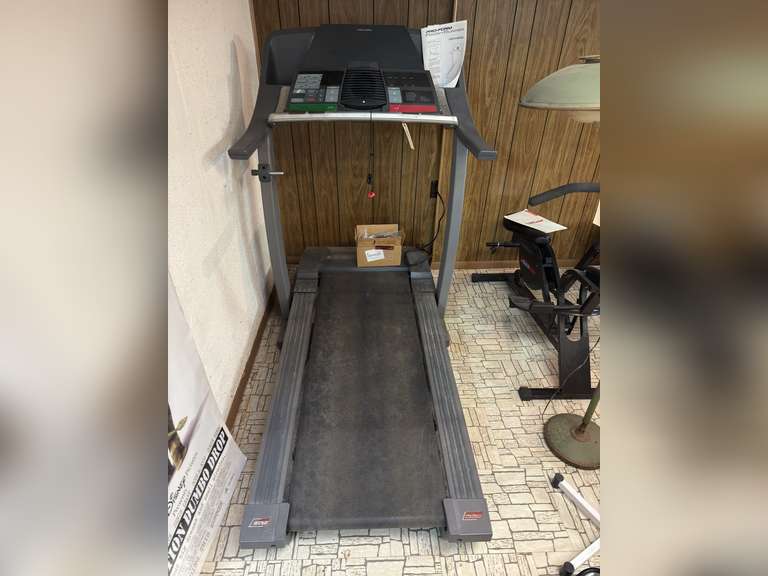 Pro-Form front runner tread mill. Located in the basement. Buyer must disassemble and remove. There is an outside entrance with 5-6 steps.