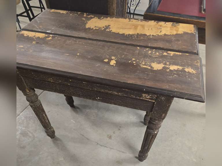 2 Table ends made to be 2 legged wall shelves, approximately 14x42x28