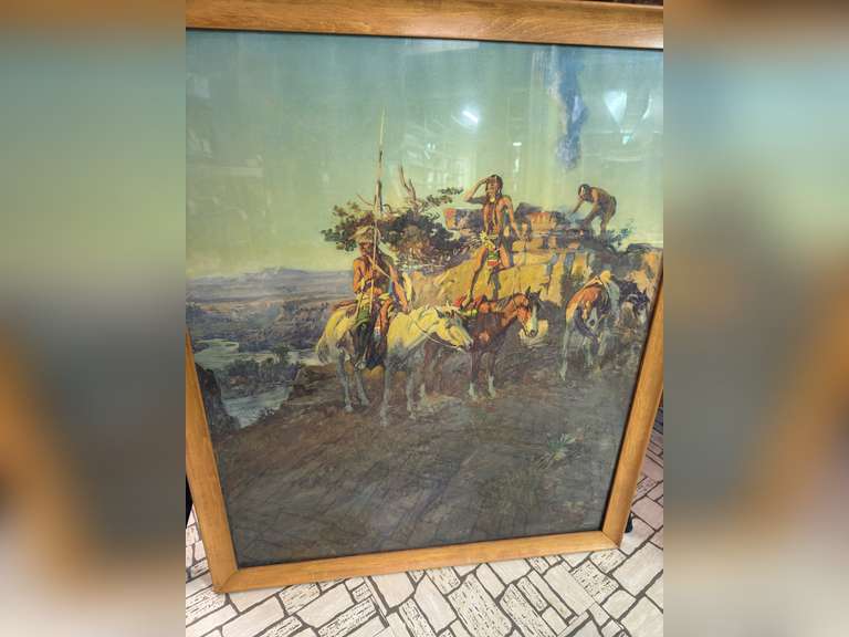 Native American framed print - 28x33