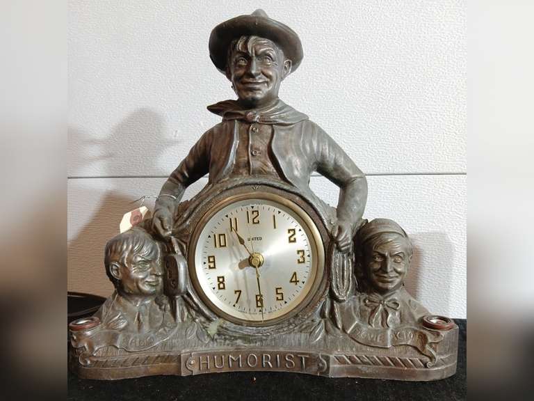 Will Rogers Figural Clock by United Clock Co
