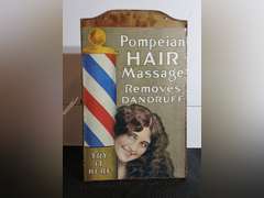 Pompeian Hair Massage & Dandruff Remover Metal Display Cabinet