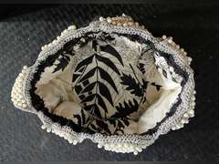 Drawstring Hand Bad with Pearl Applique