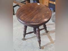 Antique glass ball feet, piano stool, adjustable sest