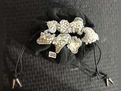Drawstring Hand Bad with Pearl Applique