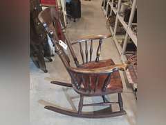 Antique pressed wood rocking chair