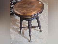 Antique glass ball feet, piano stool, adjustable sest