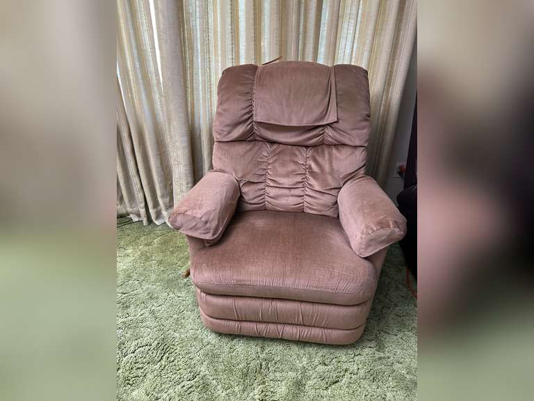 Fabric covered LA-Z-Boy rocker/recliner. See tag for dimensions.