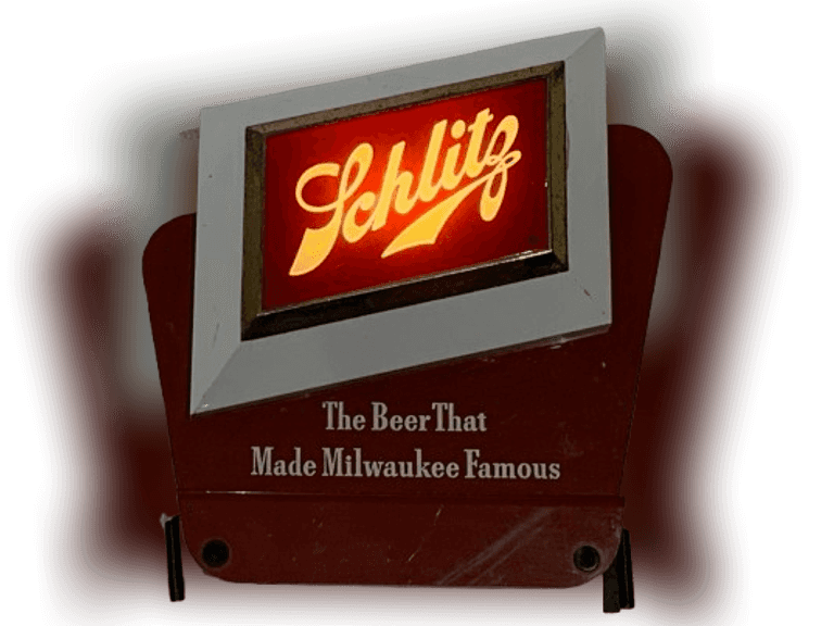 Schlitz Lighted Beer Sign - 1951 Milwaukee, Wisconsin - Cash Register Sign 9" X 11”
