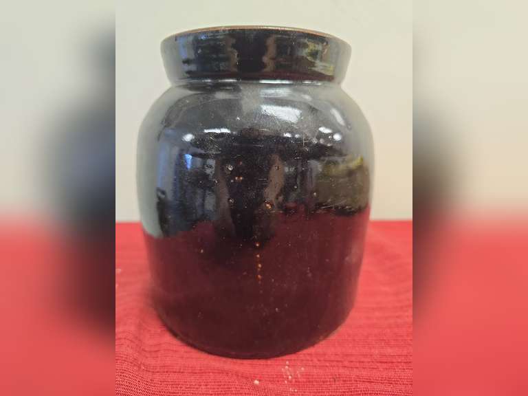 Glazed crock, chip pictured