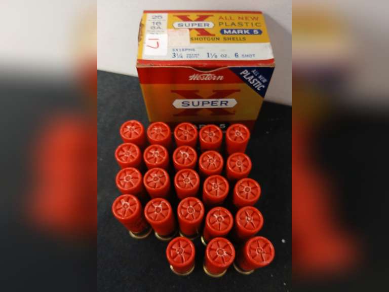 Western 16 gauge shotgun shells,  missing 1 shell
