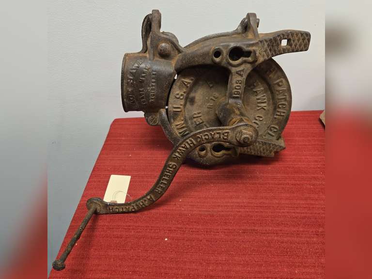 Cast Iron Black Hawk Corn Sheller, A.H. Patch, Clarksville, Tenn.
