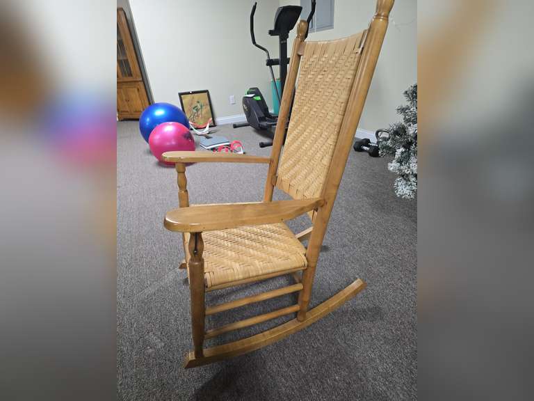Wooden Cane Rocking Chair