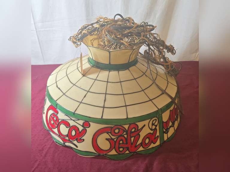 Coca-Cola hanging light, plastic,  approximately 20" across