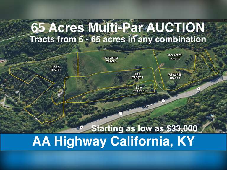 65 ACRES - Campbell County Ky, Multi-Par in 6 Tracts. Buy 5 to 65 acres