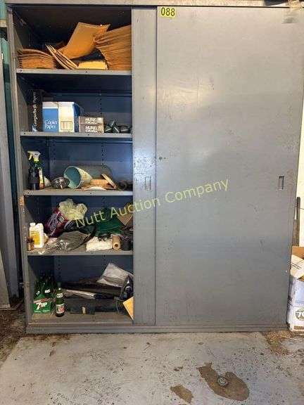 Large metal cabinet with contents