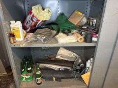 Large metal cabinet with contents