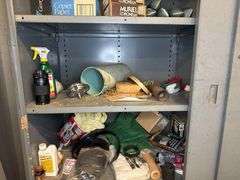 Large metal cabinet with contents