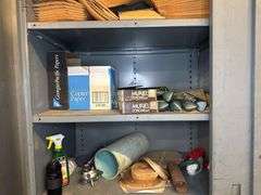 Large metal cabinet with contents