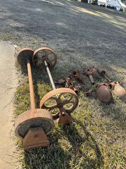 Industrial cart wheels and hit & miss engine parts