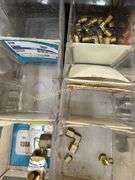 Metal roll around bin with brass & metal fittings