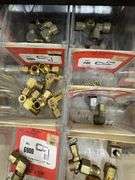 Metal roll around bin with brass & metal fittings