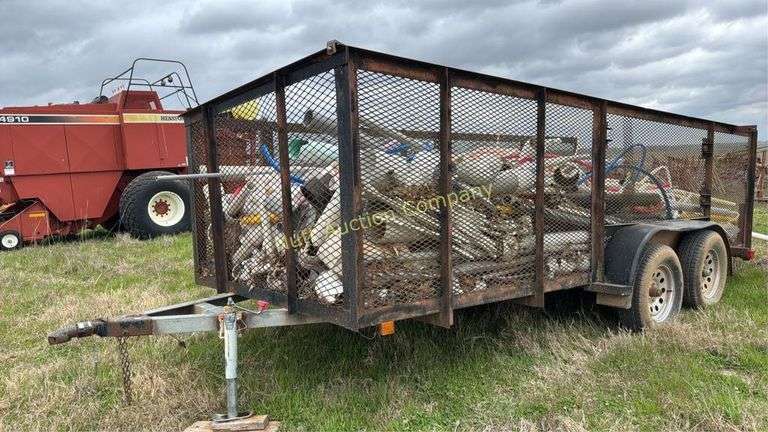 16' Dual tandem Utility Trailer, Metal Mesh Sides - NO TITLE